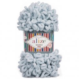 Пряжа Alize PUFFY FINE 500 п.голубой (5 мотков)