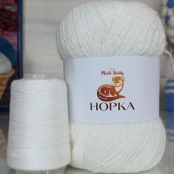 Пряжа M&amp;h НОРКА 001 белый (5 мотков)