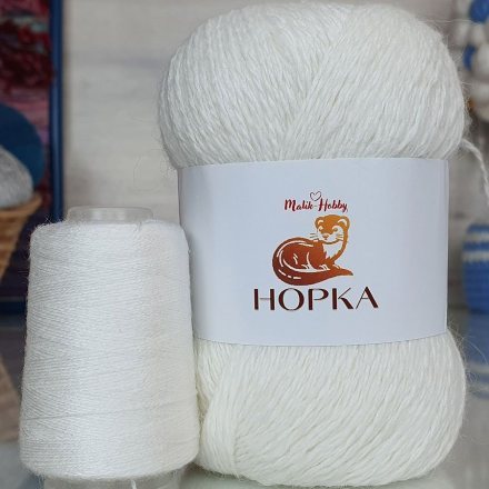 Пряжа M&amp;h НОРКА 001 белый (5 мотков)
