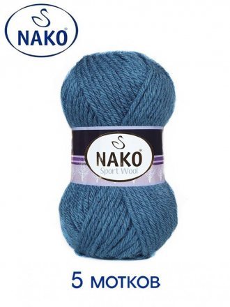 Пряжа Nako SPORT WOOL 185 джинс (5 мотков)