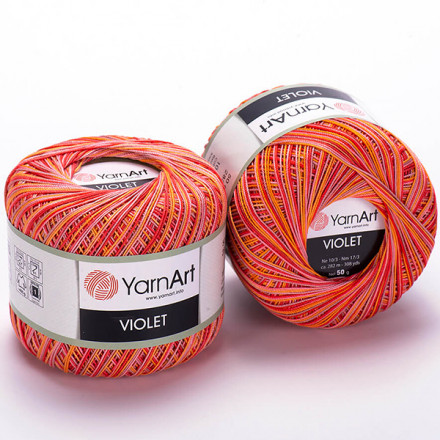 Пряжа Yarnart VIOLET MELANGE 507 оранж/красный (6 мотков)