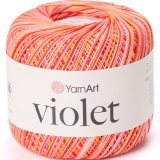 Пряжа Yarnart VIOLET MELANGE 507 оранж/красный (6 мотков)
