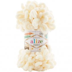 Пряжа Alize PUFFY 01 молочный (5 мотков)