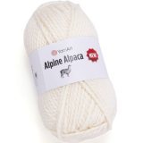 Пряжа Yarnart ALPINE ALPACA NEW 1433 молочный (3 мотка)