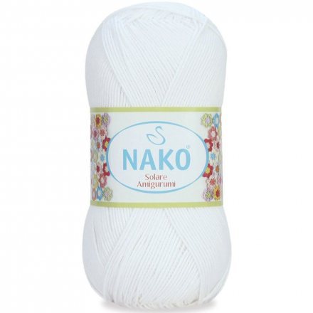 Пряжа Nako SOLARE AMIGURUMI 208 белый (5 мотков)