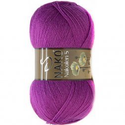 Пряжа Nako NAKOLEN 5 6637 яр.лиловый (5 мотков)
