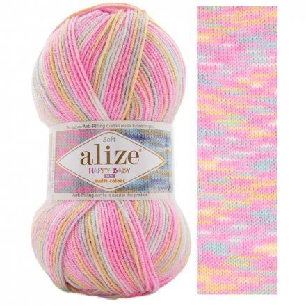 Пряжа Alize HAPPY BABY NEW MULTI COLORS 52991 принт (5 мотков)