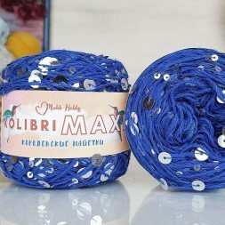 Пряжа M&amp;h KOLIBRI MAXI 1117 яр.синий с серебром (1 моток)