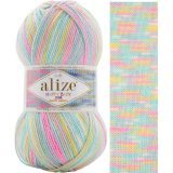 Пряжа Alize HAPPY BABY NEW MULTI COLORS 52992 принт (5 мотков)