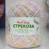 Пряжа M&amp;h СТРЕКОЗА FINE 138 бел/бирюз/розовый (1 моток)