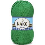 Пряжа Nako SATEN 100 11219 зеленый (5 мотков)
