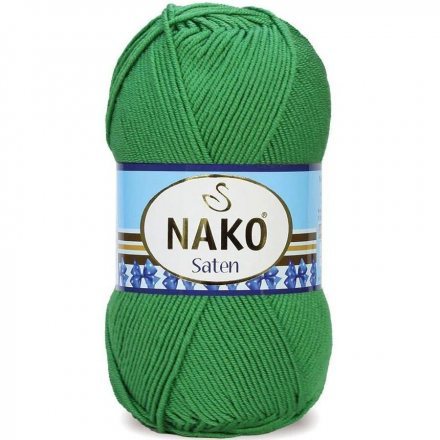 Пряжа Nako SATEN 100 11219 зеленый (5 мотков)