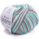 Пряжа Yarnart JEANS SOFT COLORS 6215 мята/крас/бел (10 мотков)