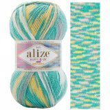 Пряжа Alize HAPPY BABY NEW MULTI COLORS 52996 принт (5 мотков)