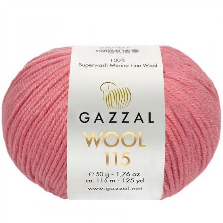 Пряжа Gazzal WOOL 115 3322 св.коралл (5 мотков)