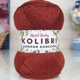 Пряжа M&amp;h KOLIBRI ХЛОПОК КЛАССИК 046 терракот (2 мотка)