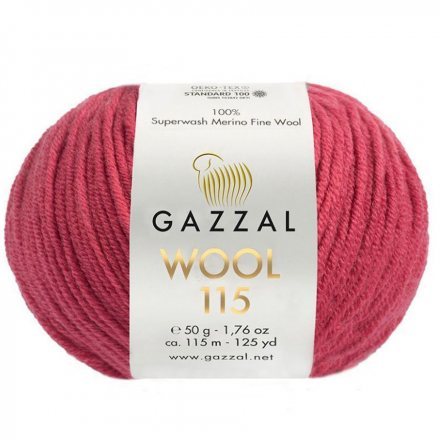 Пряжа Gazzal WOOL 115 3323 коралл (5 мотков)
