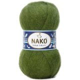 Пряжа Nako MOHAIR DELICATE 263-6126 т.зеленый (5 мотков)