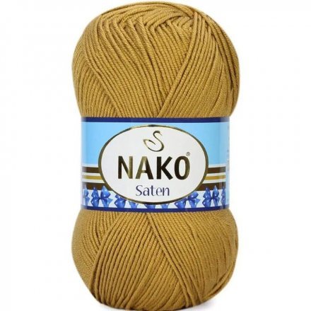 Пряжа Nako SATEN 100 12296 горчица (5 мотков)