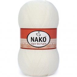 Пряжа Nako SUPER INCI NARIN 208 белый (5 мотков)