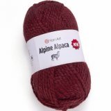 Пряжа Yarnart ALPINE ALPACA NEW 1434 бордо (3 мотка)