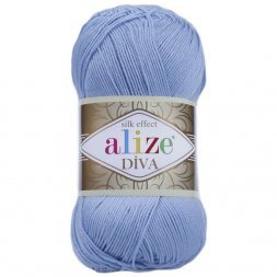 Пряжа Alize DIVA SILKY EFFECT 350 голубой (5 мотков)
