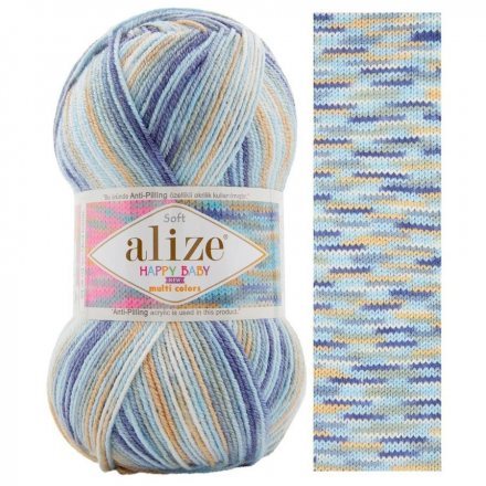 Пряжа Alize HAPPY BABY NEW MULTI COLORS 53001 принт (5 мотков)
