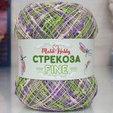 Пряжа M&amp;h СТРЕКОЗА FINE 164 сирень/салат/пудра (1 моток)