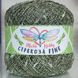 Пряжа M&amp;h СТРЕКОЗА FINE 128 болото/золото (1 моток)