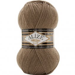 Пряжа Alize SUPERLANA KLASIK 991 т.бежевый (5 мотков)