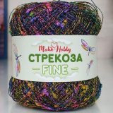 Пряжа M&amp;h СТРЕКОЗА FINE 011 черный с радугой (1 моток)