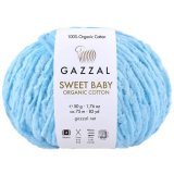Пряжа Gazzal SWEET BABY ORGANIC COTTON 2608 голубой (5 мотков)