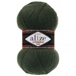 Пряжа Alize LANAGOLD FINE 29 хаки (5 мотков)