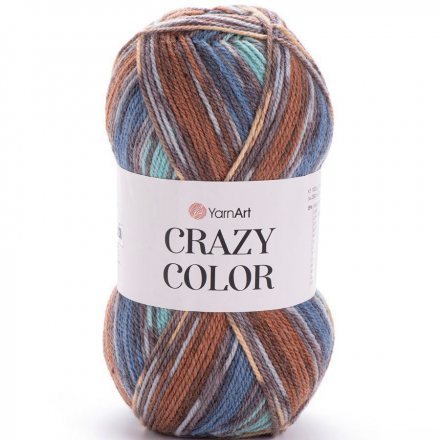Пряжа Yarnart CRAZY COLOR 175 джинс/терракот (5 мотков)