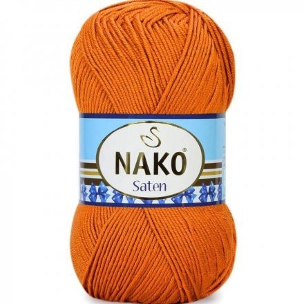 Пряжа Nako SATEN 100 13914 оранжевый (5 мотков)