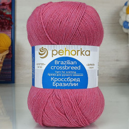 Пряжа Пехорка КРОССБРЕД БРАЗИЛИИ 28 амарант (5 мотков)