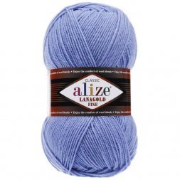 Пряжа Alize LANAGOLD FINE 40 голубой (5 мотков)