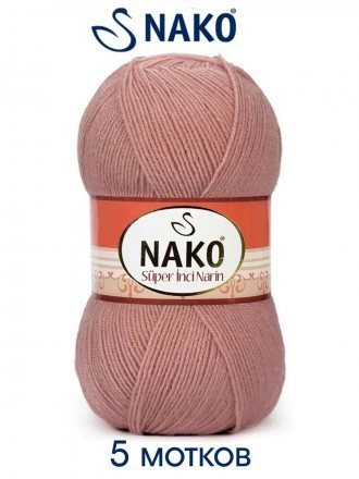 Пряжа Nako SUPER INCI NARIN 13488 гр.розовый (5 мотков)