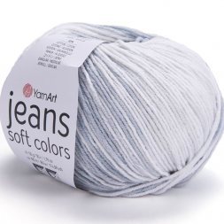 Пряжа Yarnart JEANS SOFT COLORS 6208 мята/сер/бел (10 мотков)