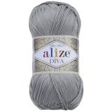 Пряжа Alize DIVA SILKY EFFECT 355 серый (5 мотков)