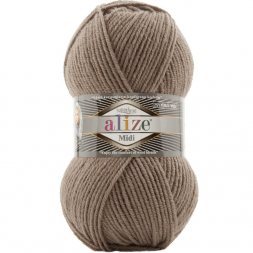 Пряжа Alize SUPERLANA MIDI 991 т.бежевый (5 мотков)