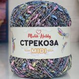 Пряжа M&amp;h СТРЕКОЗА MIDI 027 желтый/голубой/розовый (1 моток)