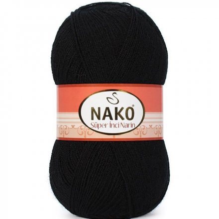 Пряжа Nako SUPER INCI NARIN 217 черный (5 мотков)
