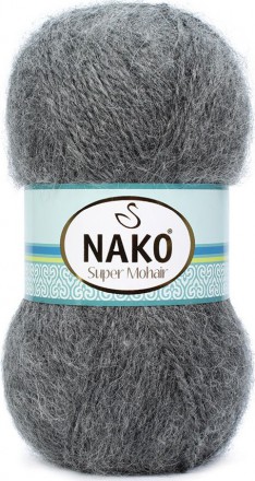 Пряжа Nako SUPER MOHAIR 193 т.серый