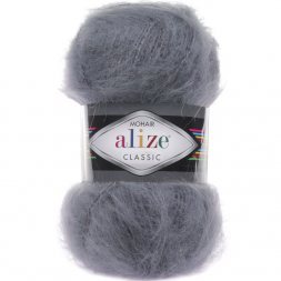 Пряжа Alize MOHAIR CLASSIC 87 серый (5 мотков)