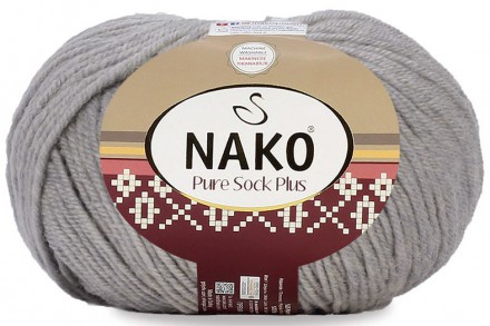 Пряжа Nako PURE SOCK PLUS 3298 серый