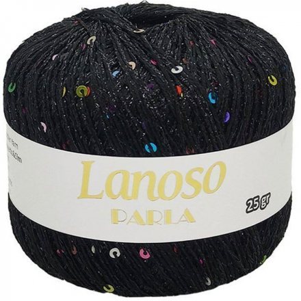 Пряжа Lanoso PARLA 6051 черный с радужным (6 мотков)