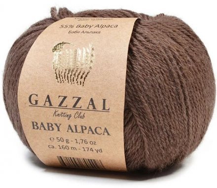 Пряжа Gazzal BABY ALPACA 46002 коричневый (5 мотков)