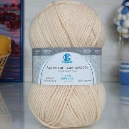 Пряжа Камтекс АРГЕНТИНСКАЯ ШЕРСТЬ 080 экрю (10 мотков)