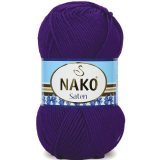 Пряжа Nako SATEN 100 2566 фиолетовый (5 мотков)